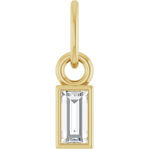 14K Yellow 1/10 CT Lab-Grown Diamond Bezel-Set Pendant-Lab-Grown Diamond-4 X 2Mm :: 1/10 Ct