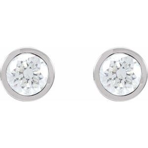 14K White 1 1/2 CTW Lab-Grown Diamond Cocktail-Style Earrings-Pair-5.8Mm :: 1 1/2 Ctw