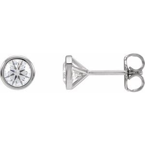 14K White 3/4 CTW Natural Diamond Cocktail-Style Earrings-Pair-4.8Mm :: 3/4 Ctw