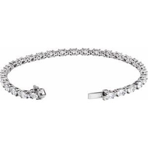 14K White 5 1/2 CTW Lab-Grown Diamond Line 7" Bracelet-Lab-Grown Diamond-Lab-Grown Diamond