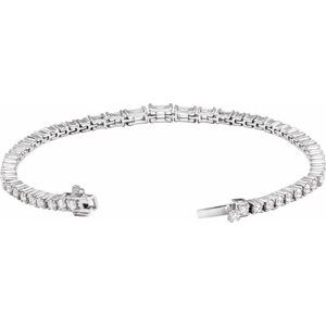 14K White 4 5/8 CTW Lab-Grown Diamond Line 7" Bracelet-Lab-Grown Diamond-Lab-Grown Diamond