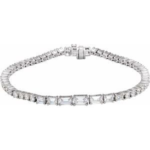 14K White 4 5/8 CTW Lab-Grown Diamond Line 7" Bracelet-Lab-Grown Diamond-Lab-Grown Diamond