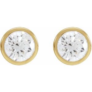 14K Yellow 1 CTW Lab-Grown Diamond Cocktail-Style Earrings-Pair-5.2Mm :: 1 Ctw