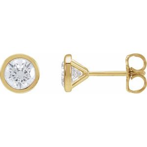 14K Yellow 1 CTW Lab-Grown Diamond Cocktail-Style Earrings-Pair-5.2Mm :: 1 Ctw