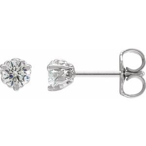 14K White 1/3 CTW Lab-Grown Diamond Fleur-de-Lis Earrings-Pair-3.5Mm :: 1/3 Ctw