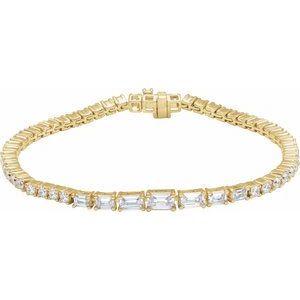14K Yellow 4 5/8 CTW Lab-Grown Diamond Line 7" Bracelet-Lab-Grown Diamond-Lab-Grown Diamond