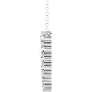 14K White 1/6 CTW Lab-Grown Diamond Graduated 18" Necklace-Lab-Grown Diamond-Round
