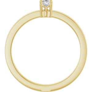 14K Yellow 1/6 CT Natural Diamond Ring-Oval-4 X 3 Mm