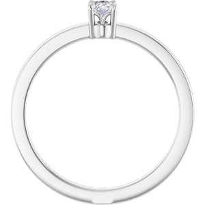 14K White 1/6 CT Natural Diamond Ring-Oval-4 X 3 Mm