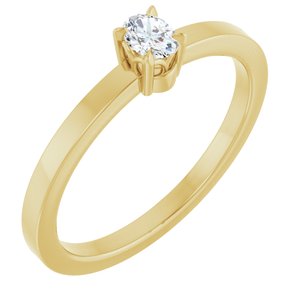 14K Yellow 1/6 CT Natural Diamond Ring-Oval-4 X 3 Mm