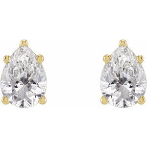 14K Yellow 1 CTW Lab-Grown Diamond Earrings-7 X 5 Mm-14K Yellow