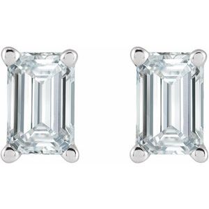 14K White 5/8 CTW Lab-Grown Diamond Earrings-5 X 3 Mm-14K White