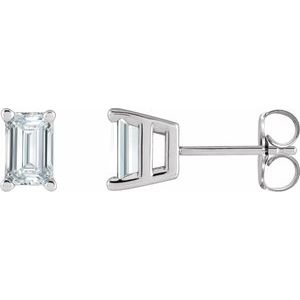 14K White 5/8 CTW Lab-Grown Diamond Earrings-5 X 3 Mm-14K White