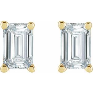 14K Yellow 1 1/2 CTW Lab-Grown Diamond Earrings-6 X 4 Mm-14K Yellow