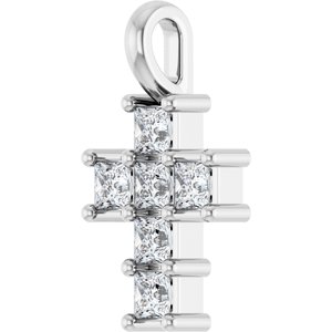 14K White 1/4 CTW Lab-Grown Diamond Pendant-Lab-Grown Diamond-2 X 2 Mm