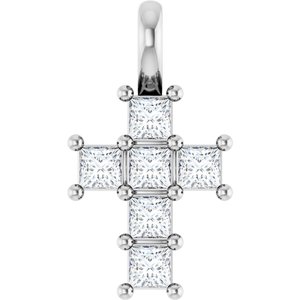 14K White 1/4 CTW Lab-Grown Diamond Pendant-Lab-Grown Diamond-2 X 2 Mm