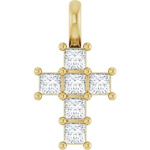 14K Yellow 1/4 CTW Lab-Grown Diamond Pendant-Lab-Grown Diamond-2 X 2 Mm
