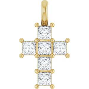 14K Yellow 1/2 CTW Lab-Grown Diamond Pendant-Lab-Grown Diamond-2.5 X 2.5 Mm