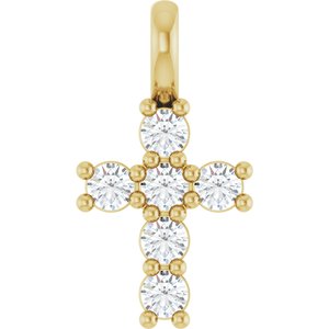 14K Yellow 1/6 CTW Lab-Grown Diamond Pendant-Lab-Grown Diamond-2 Mm