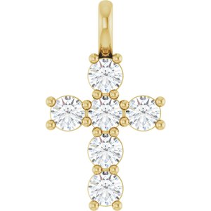 14K Yellow 1/2 CTW Lab-Grown Diamond Pendant-Lab-Grown Diamond-3 Mm