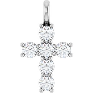 14K White 1/2 CTW Lab-Grown Diamond Pendant-Lab-Grown Diamond-3 Mm