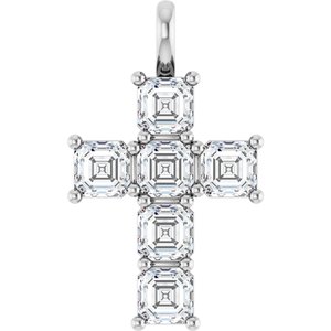 14K White 2 CTW Lab-Grown Diamond Pendant-Lab-Grown Diamond-4 X 4 Mm