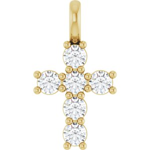 14K Yellow 1/3 CTW Lab-Grown Diamond Pendant-Lab-Grown Diamond-2.5 Mm