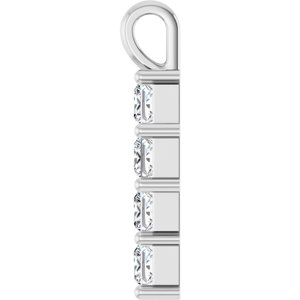 14K White 1 CTW Lab-Grown Diamond Pendant-Lab-Grown Diamond-3 X 3 Mm