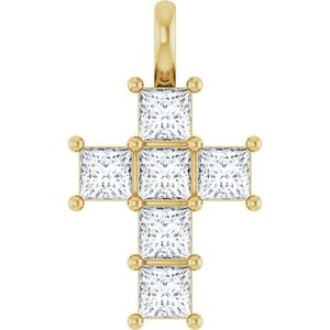 14K Yellow 1 CTW Lab-Grown Diamond Pendant-Lab-Grown Diamond-3 X 3 Mm
