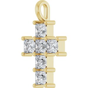 14K Yellow 1 CTW Lab-Grown Diamond Pendant-Lab-Grown Diamond-3 X 3 Mm