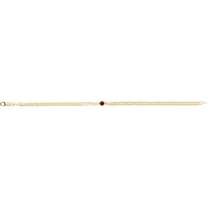 14K Yellow Lab-Grown Ruby Link 7" Bracelet-Round-4 Mm