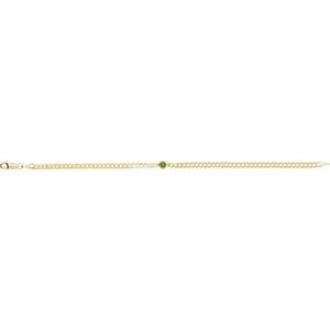 14K Yellow Natural Peridot Link 7" Bracelet-Round-4 Mm