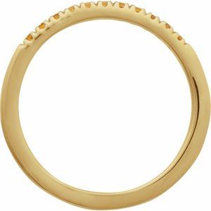 14K Yellow Natural Citrine Stackable Ring-Round-1.5 Mm