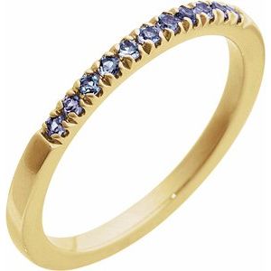 14K Yellow Natural Alexandrite Stackable Ring-Round-1.5 Mm