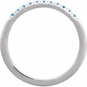 14K White Natural London Blue Topaz Stackable Ring-Round-1.5 Mm