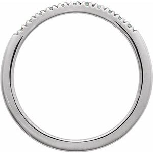 14K White Natural Aquamarine Stackable Ring-Round-1.5 Mm