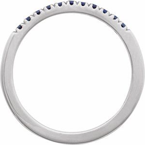14K White Lab-Grown Blue Sapphire Stackable Ring-Round-1.5 Mm