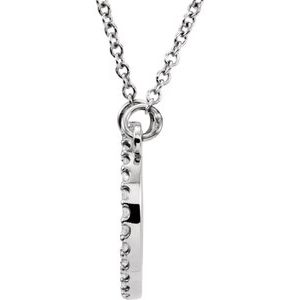 14K White 1/8 CTW Natural Diamond Circle 16" Necklace-Natural Diamond-13 X 13 Mm