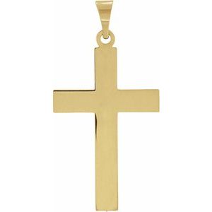 14K Yellow 22 x 14 mm Cross Pendant-Polished
