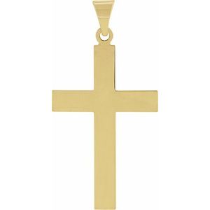 14K Yellow 28 x 18 mm Cross Pendant-Polished