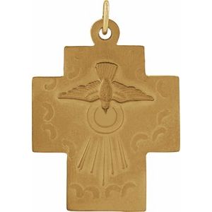 14K Yellow 24.5x22 mm Alpha Omega Cross Pendant-Polished