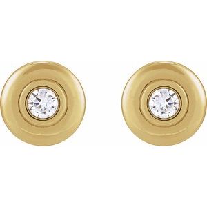 14K Yellow 1/5 CTW Lab-Grown Diamond Puffed Stud Earrings-Pair-3Mm :: 1/5 Ctw