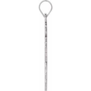 14K White 19x13 mm Orthodox Cross Pendant-Polished