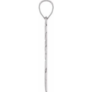 14K White 20x10 mm Orthodox Cross Pendant-Polished