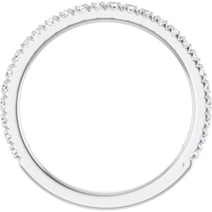 14K White 1/3 CTW Natural Diamond French-Set Anniversary Band-Round