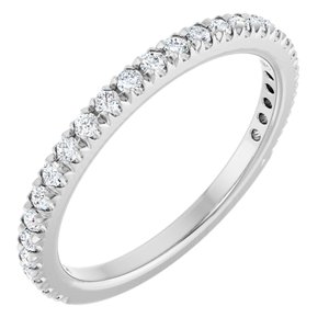14K White 1/3 CTW Natural Diamond French-Set Anniversary Band-Round