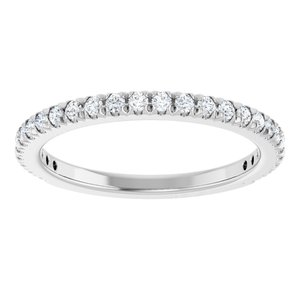 14K White 1/3 CTW Natural Diamond French-Set Anniversary Band-Round