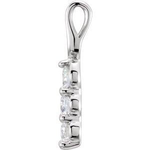 14K White 1/2 CTW Natural Diamond Three-Stone Pendant-Natural Diamond-3.4Mm :: 1/2 Ctw