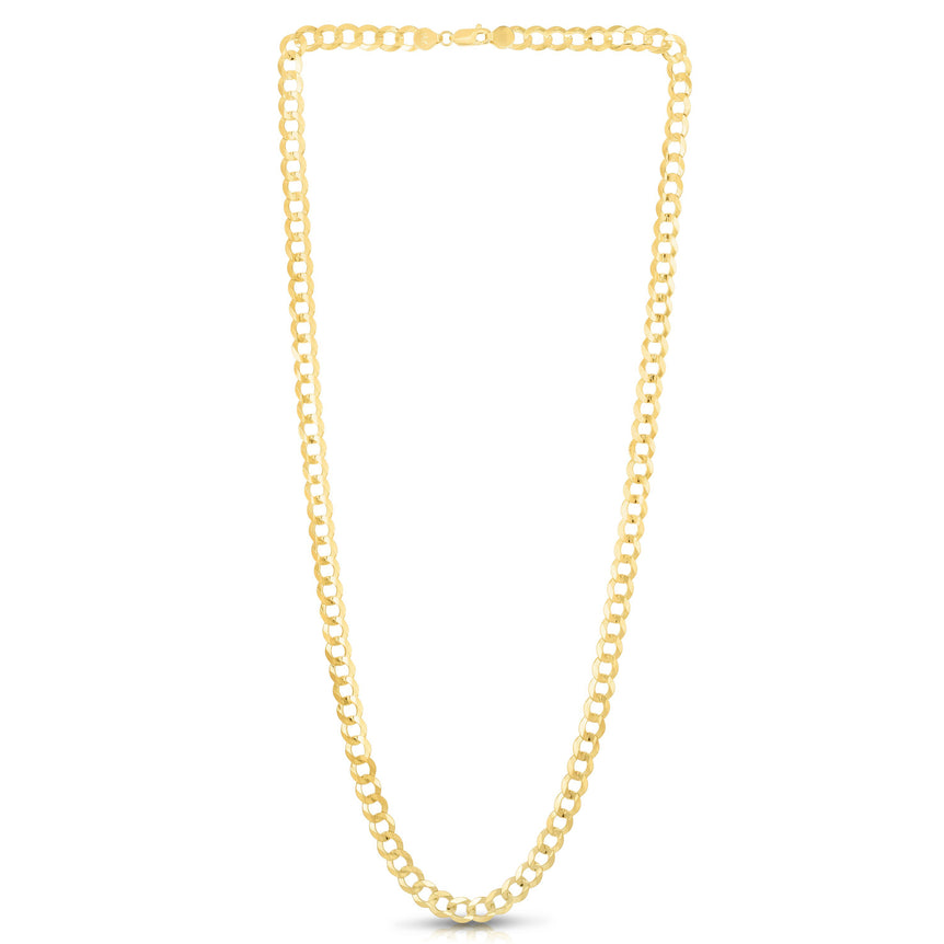 10K Gold 6.2mm Lite Comfort Curb Chain-Yellow | Lobster