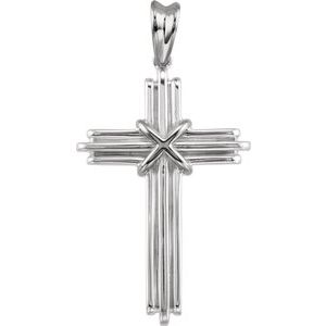 Sterling Silver 36.75x24.5 mm Cross Pendant-Polished
